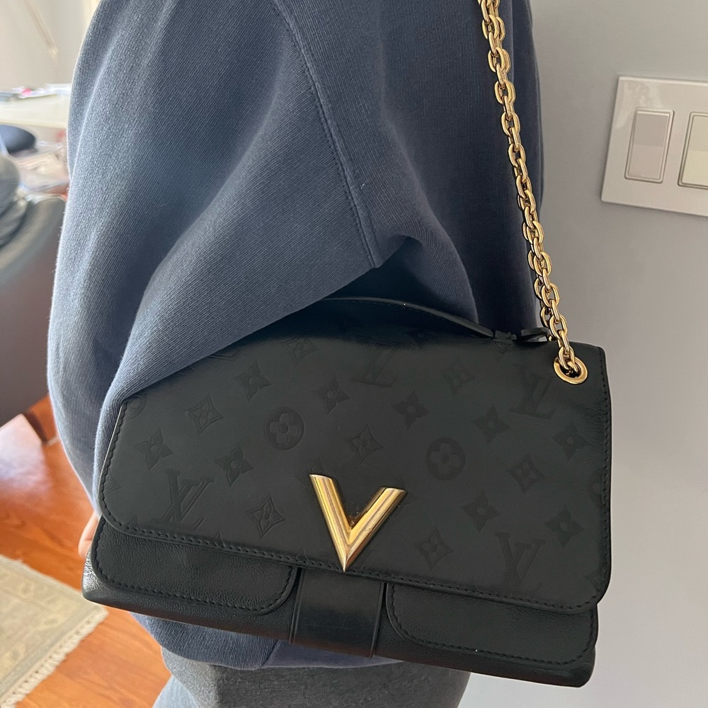Vintage Louis Vuitton Very Chain Black Monogram Leather Bag